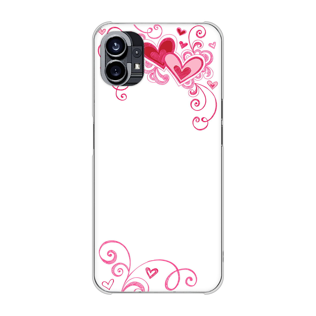 Nothing Phone(1) 高画質仕上げ 背面印刷 ハードケース【365 ハートフレーム】