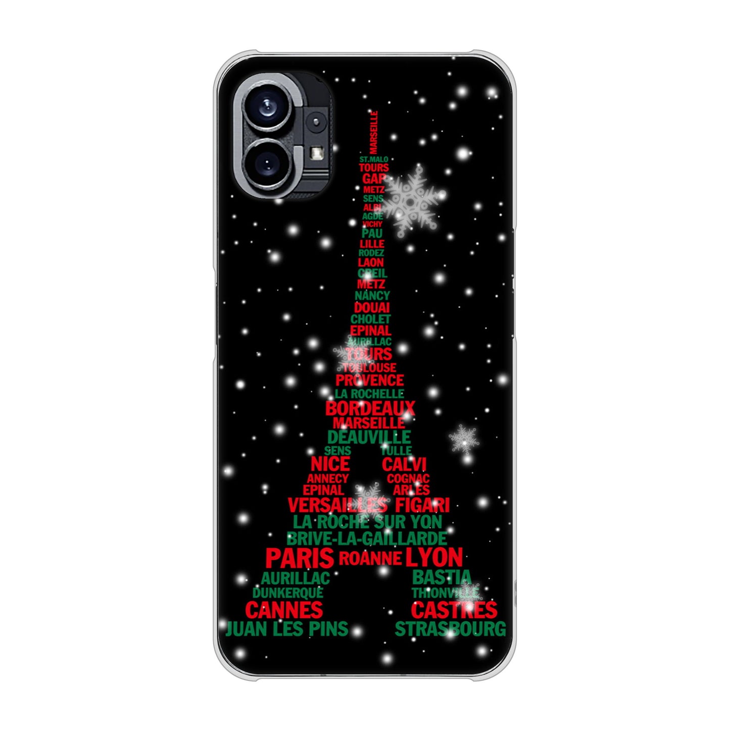 Nothing Phone(1) 高画質仕上げ 背面印刷 ハードケース【525 エッフェル塔bk-cr】