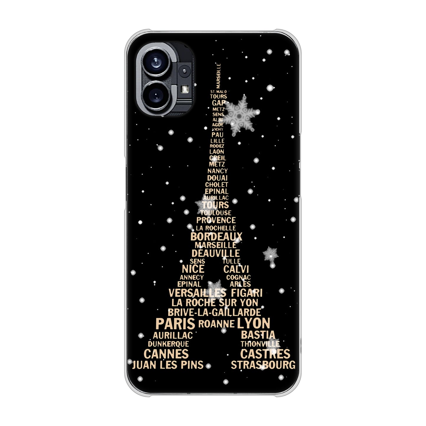 Nothing Phone(1) 高画質仕上げ 背面印刷 ハードケース【526 エッフェル塔bk-gd】