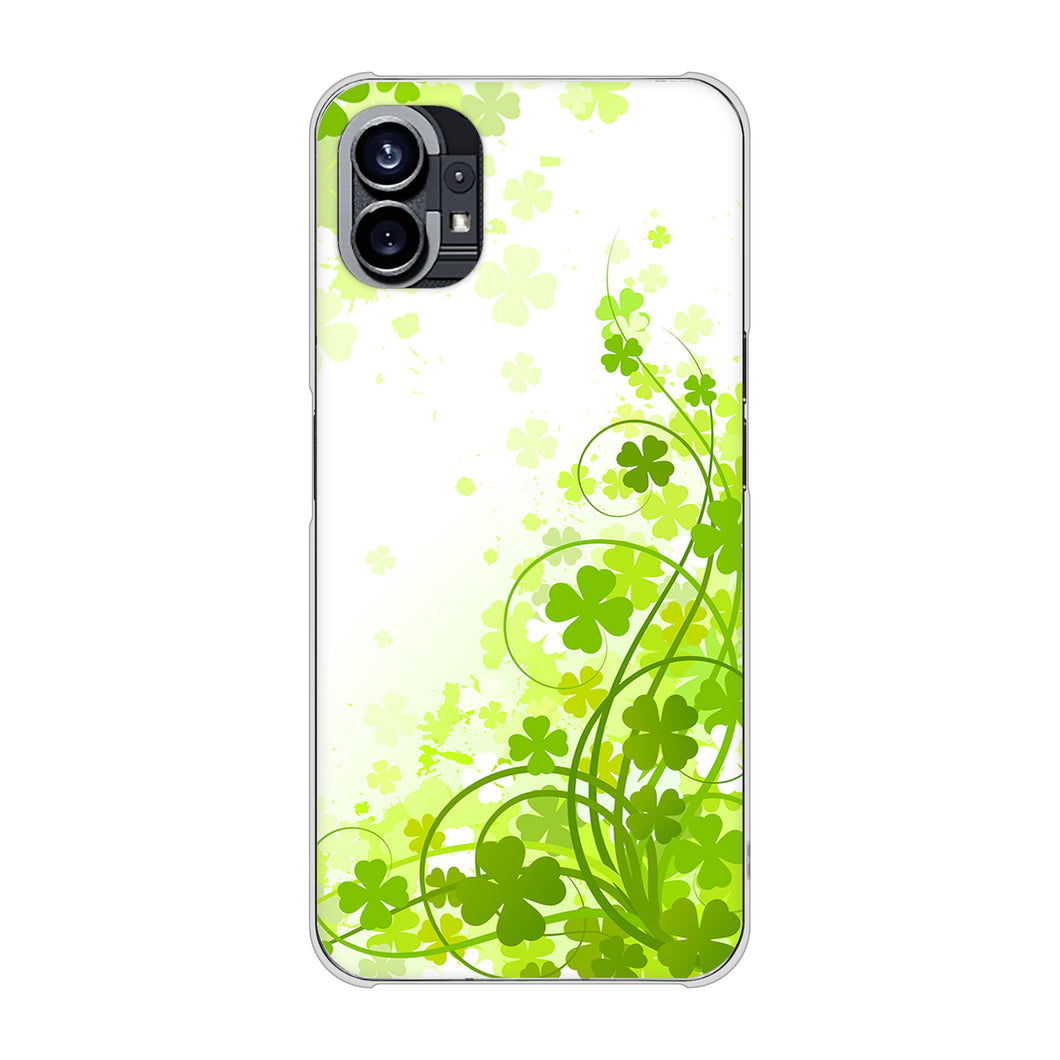 Nothing Phone(1) 高画質仕上げ 背面印刷 ハードケース【565 四葉のクローバー】