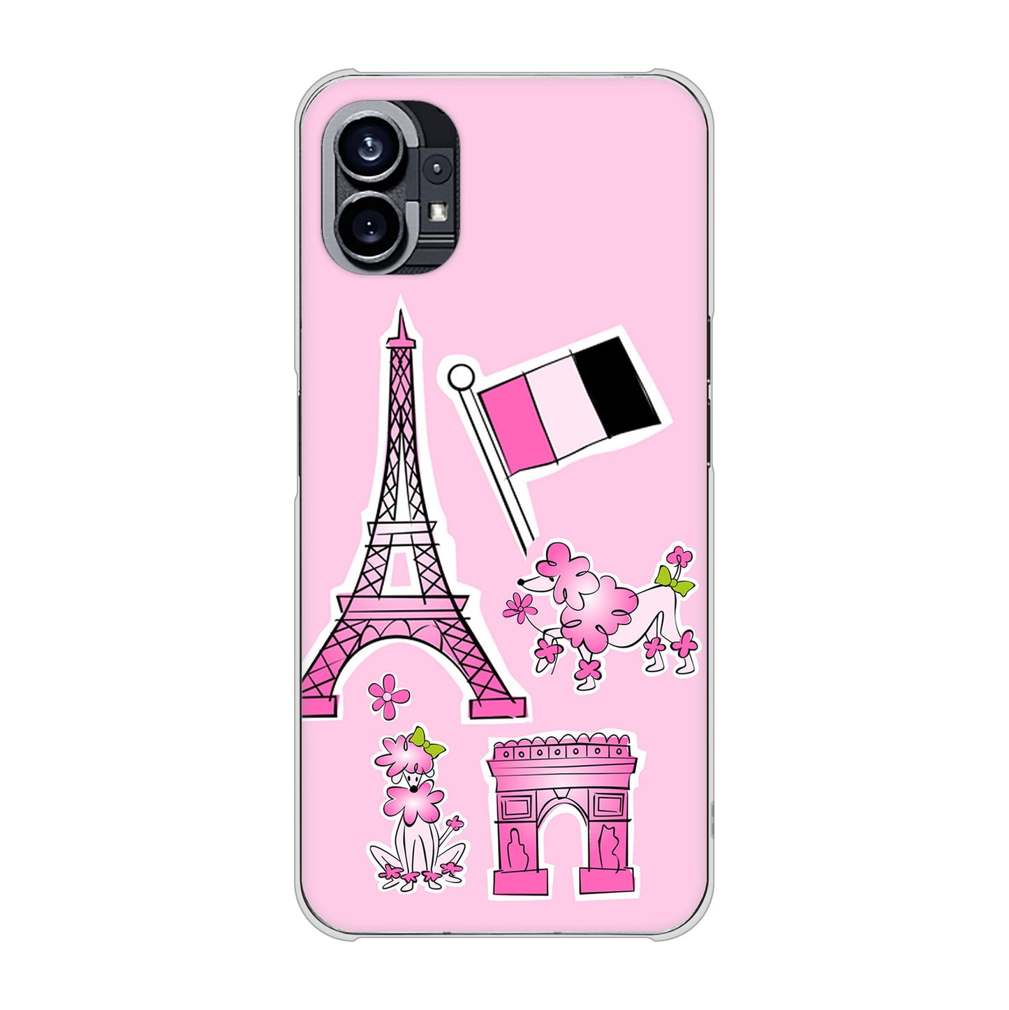 Nothing Phone(1) 高画質仕上げ 背面印刷 ハードケース【578 ピンクのフランス】