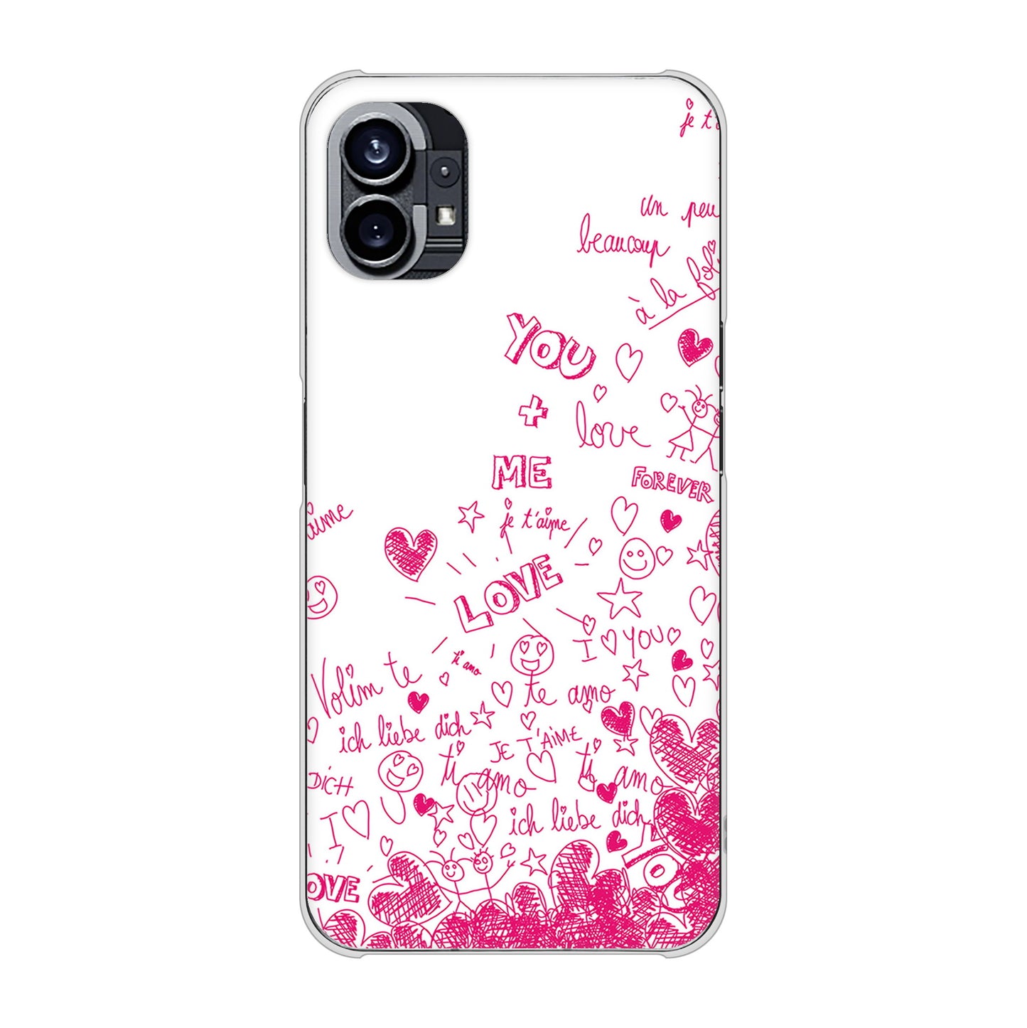 Nothing Phone(1) 高画質仕上げ 背面印刷 ハードケース【631 恋の落書き】