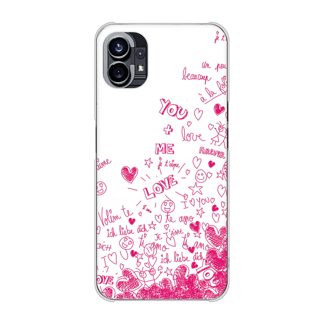 Nothing Phone(1) 高画質仕上げ 背面印刷 ハードケース【631 恋の落書き】