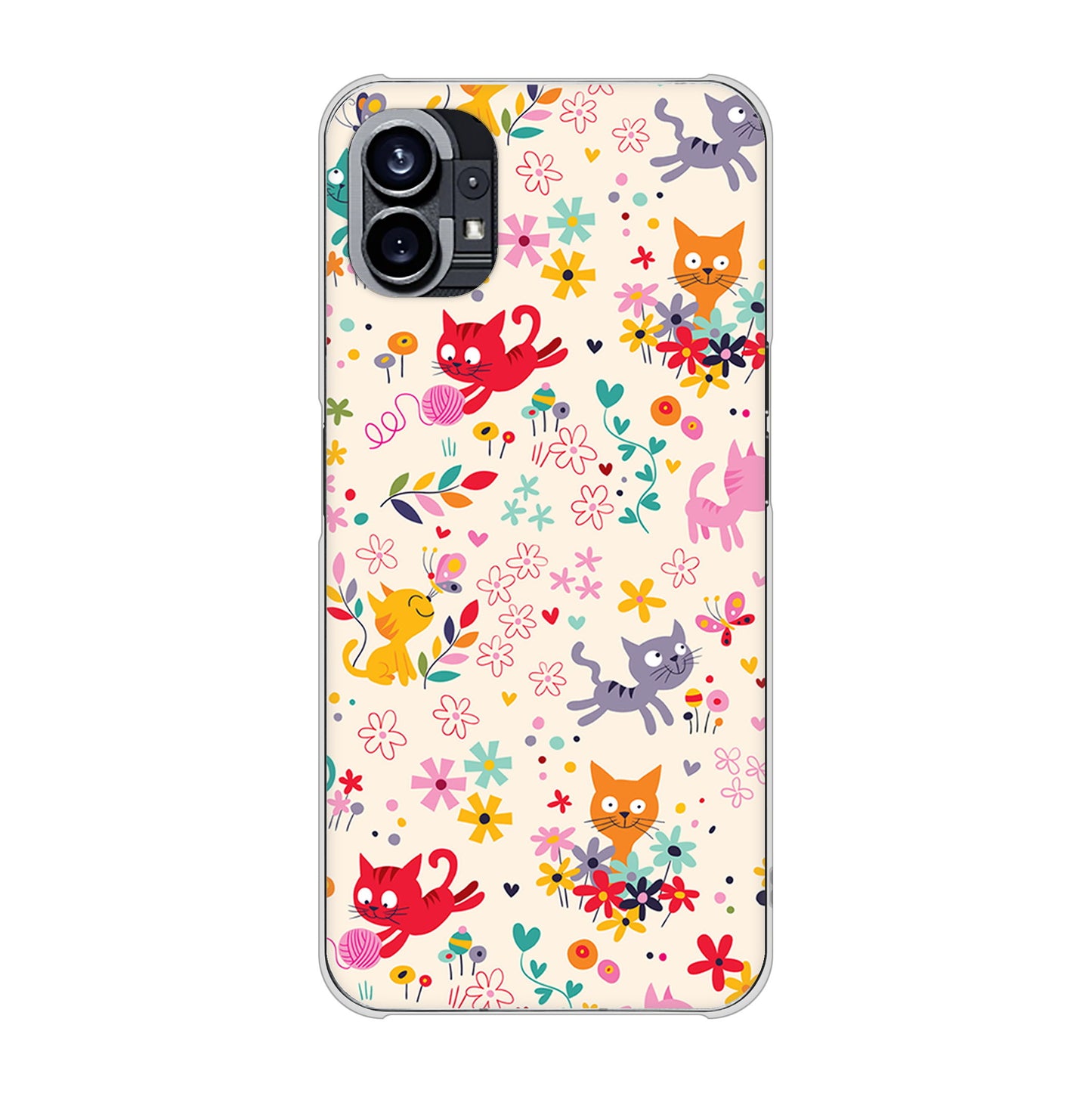 Nothing Phone(1) 高画質仕上げ 背面印刷 ハードケース【693 ネコのあそび場】