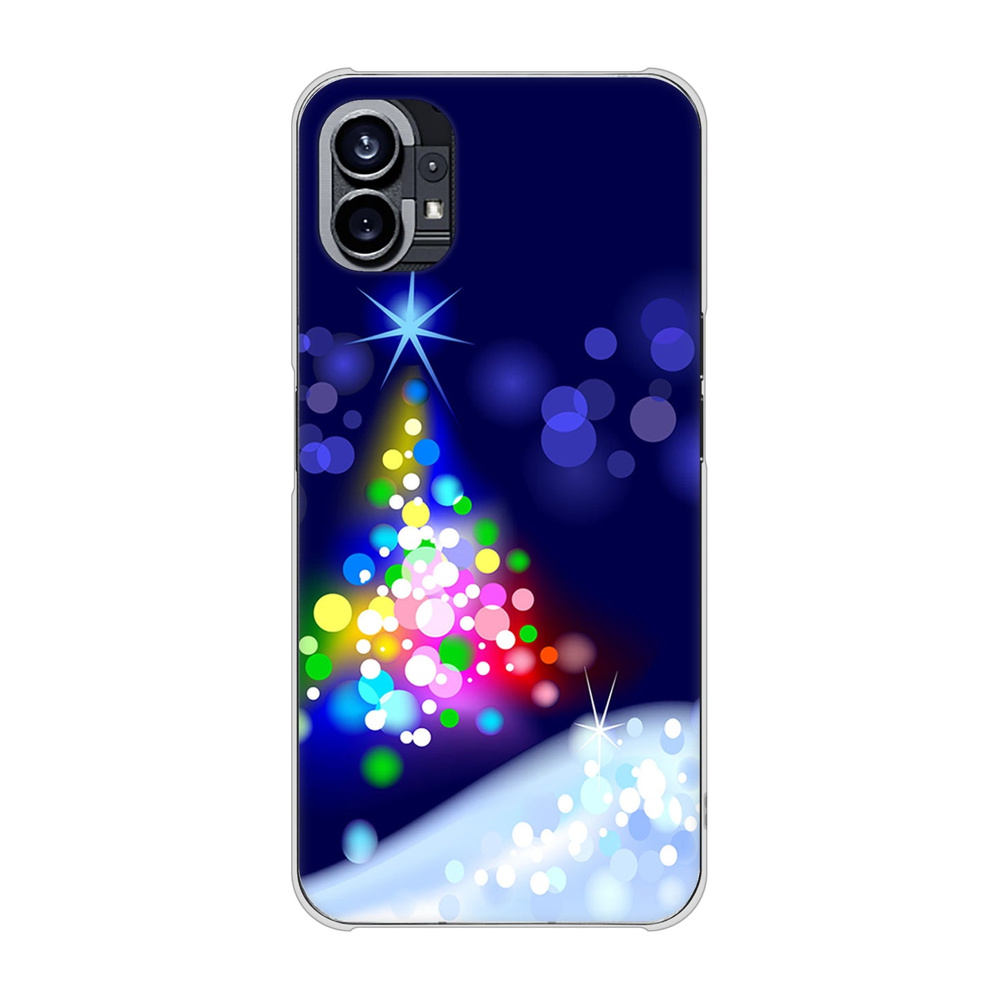 Nothing Phone(1) 高画質仕上げ 背面印刷 ハードケース【720 白銀のクリスマスツリー】