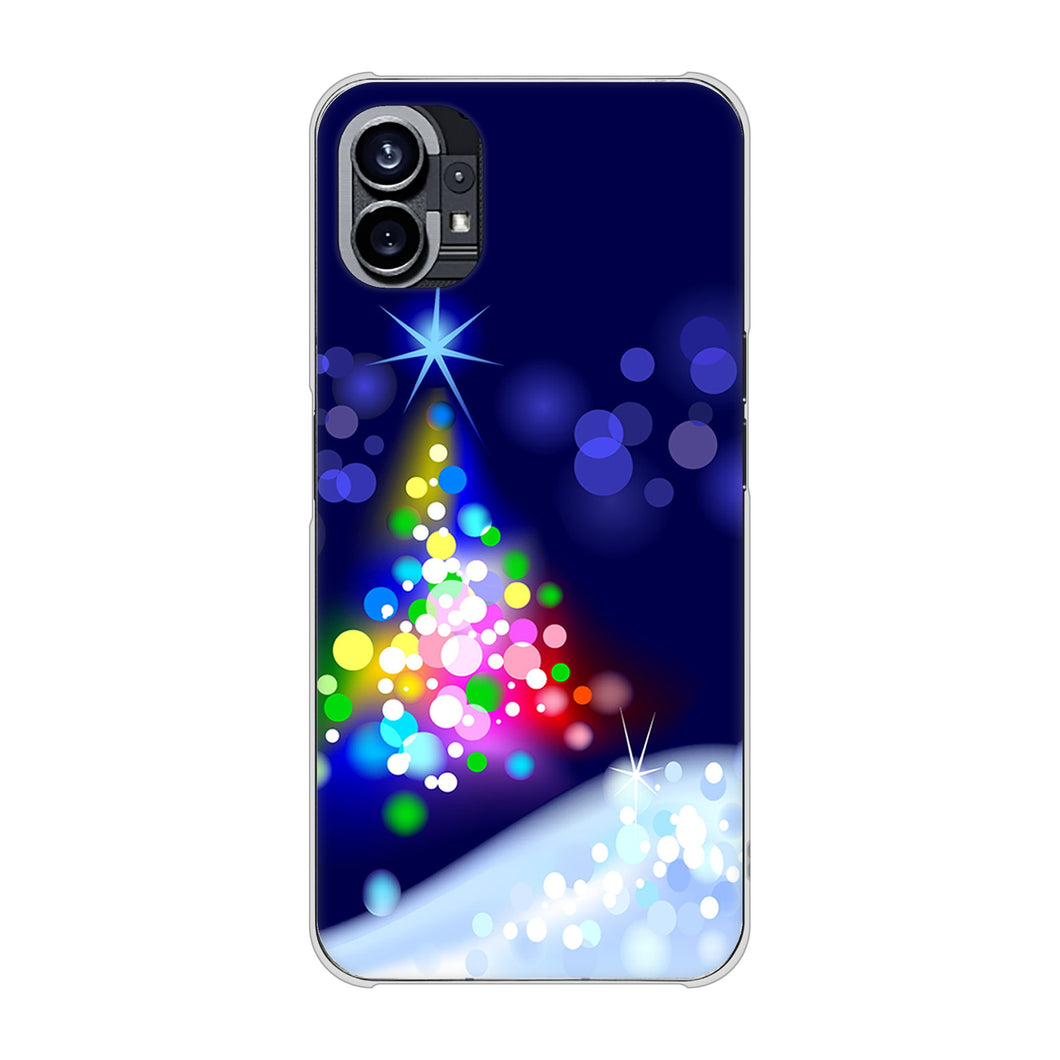 Nothing Phone(1) 高画質仕上げ 背面印刷 ハードケース【720 白銀のクリスマスツリー】