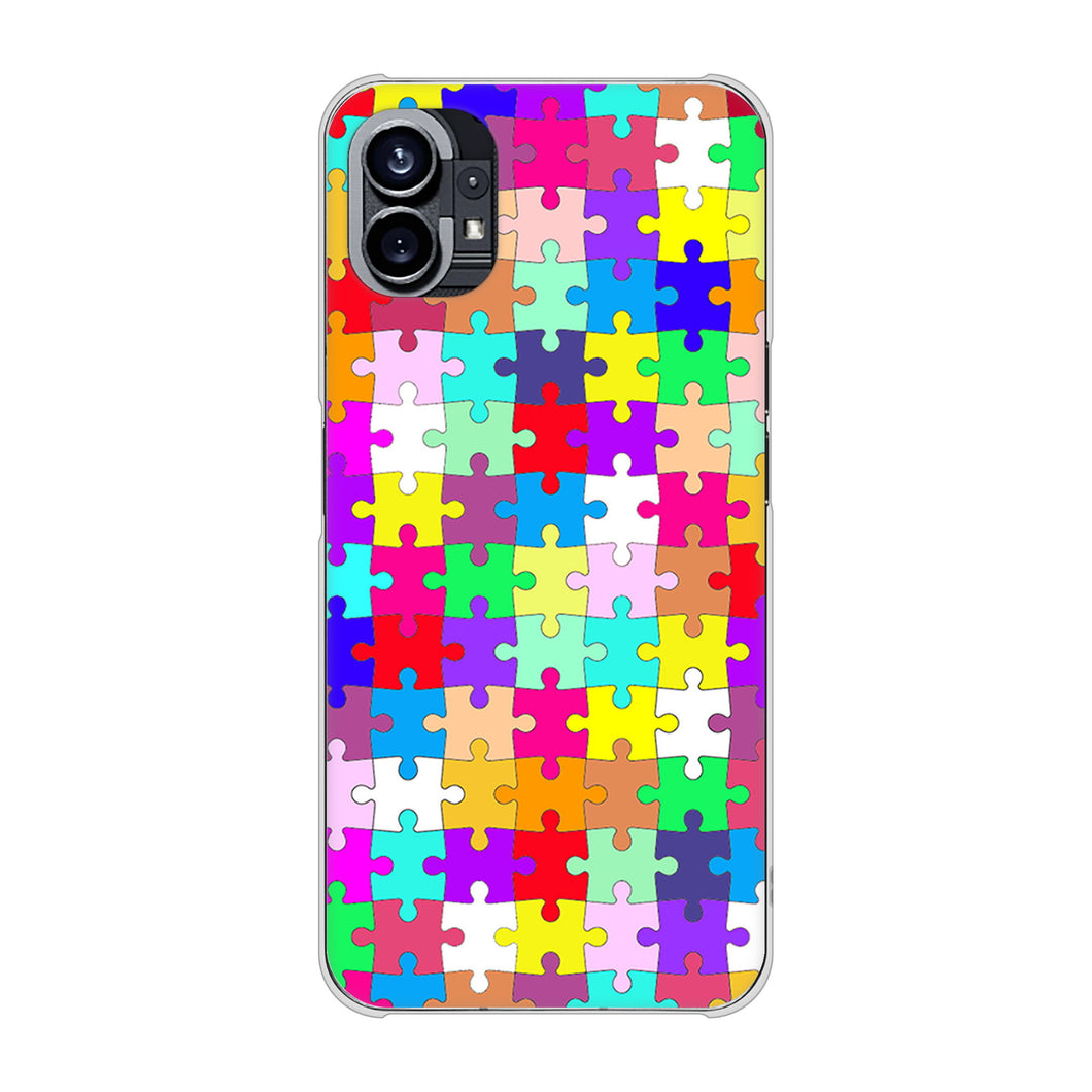 Nothing Phone(1) 高画質仕上げ 背面印刷 ハードケース【727 カラフルパズル】