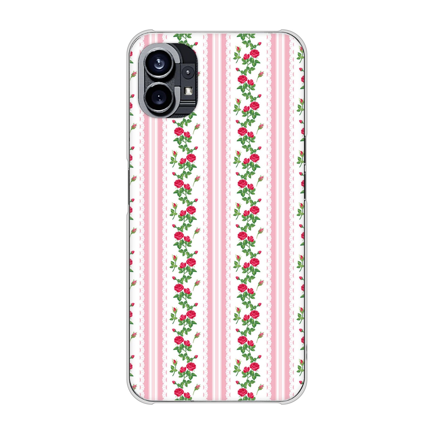Nothing Phone(1) 高画質仕上げ 背面印刷 ハードケース【745 イングリッシュガーデン（ピンク）】