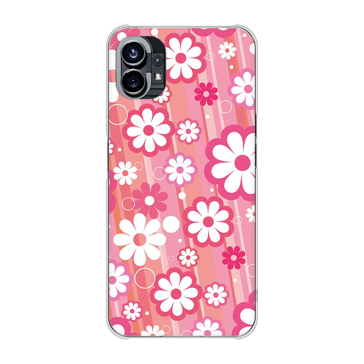 Nothing Phone(1) 高画質仕上げ 背面印刷 ハードケース【751 マーガレット（ピンク系）】