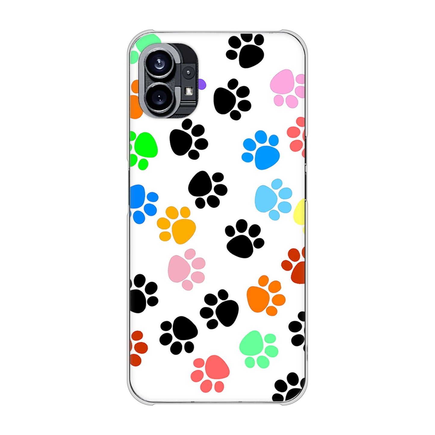 Nothing Phone(1) 高画質仕上げ 背面印刷 ハードケース【1108 あしあとカラフル】