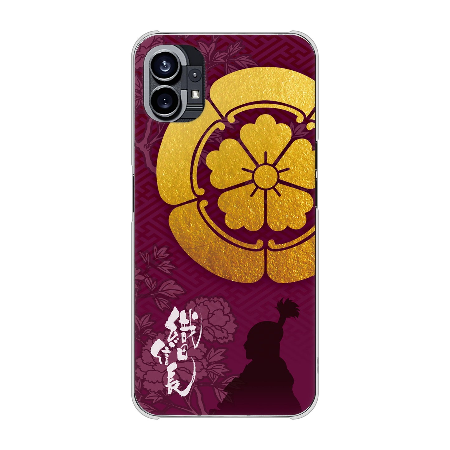 Nothing Phone(1) 高画質仕上げ 背面印刷 ハードケース【AB803 織田信長 シルエットと家紋】