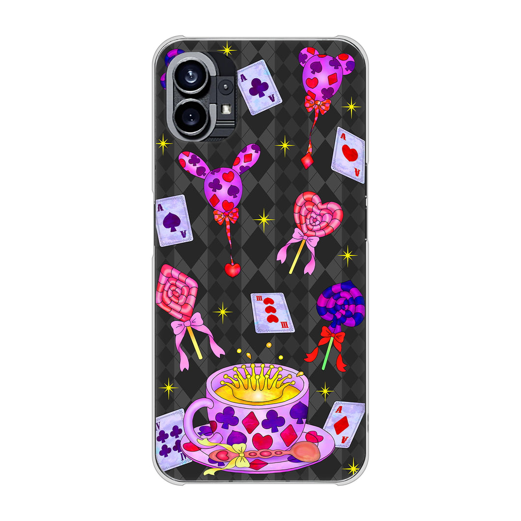 Nothing Phone(1) 高画質仕上げ 背面印刷 ハードケース【AG818 トランプティー（黒）】