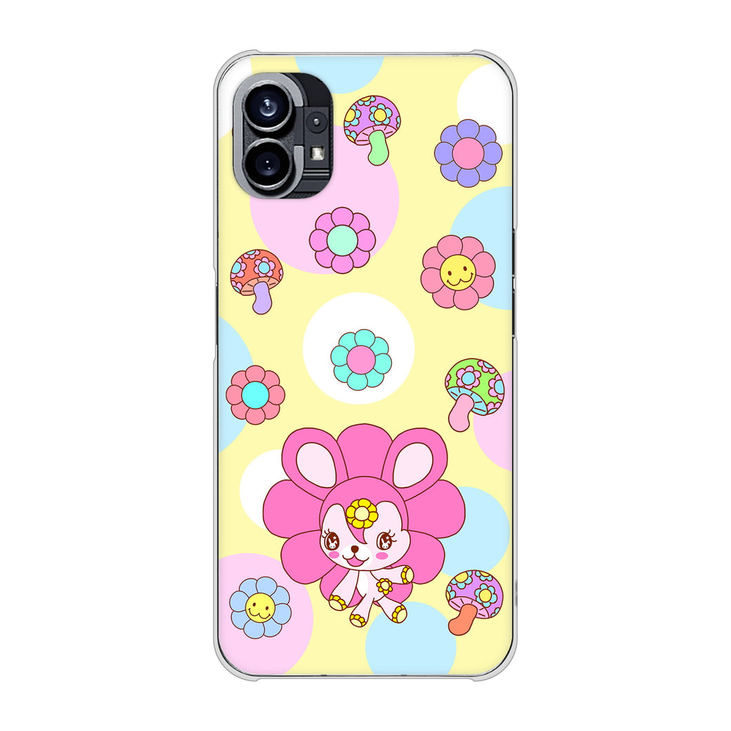 Nothing Phone(1) 高画質仕上げ 背面印刷 ハードケース【AG824 フラワーうさぎのフラッピョン（黄色）】
