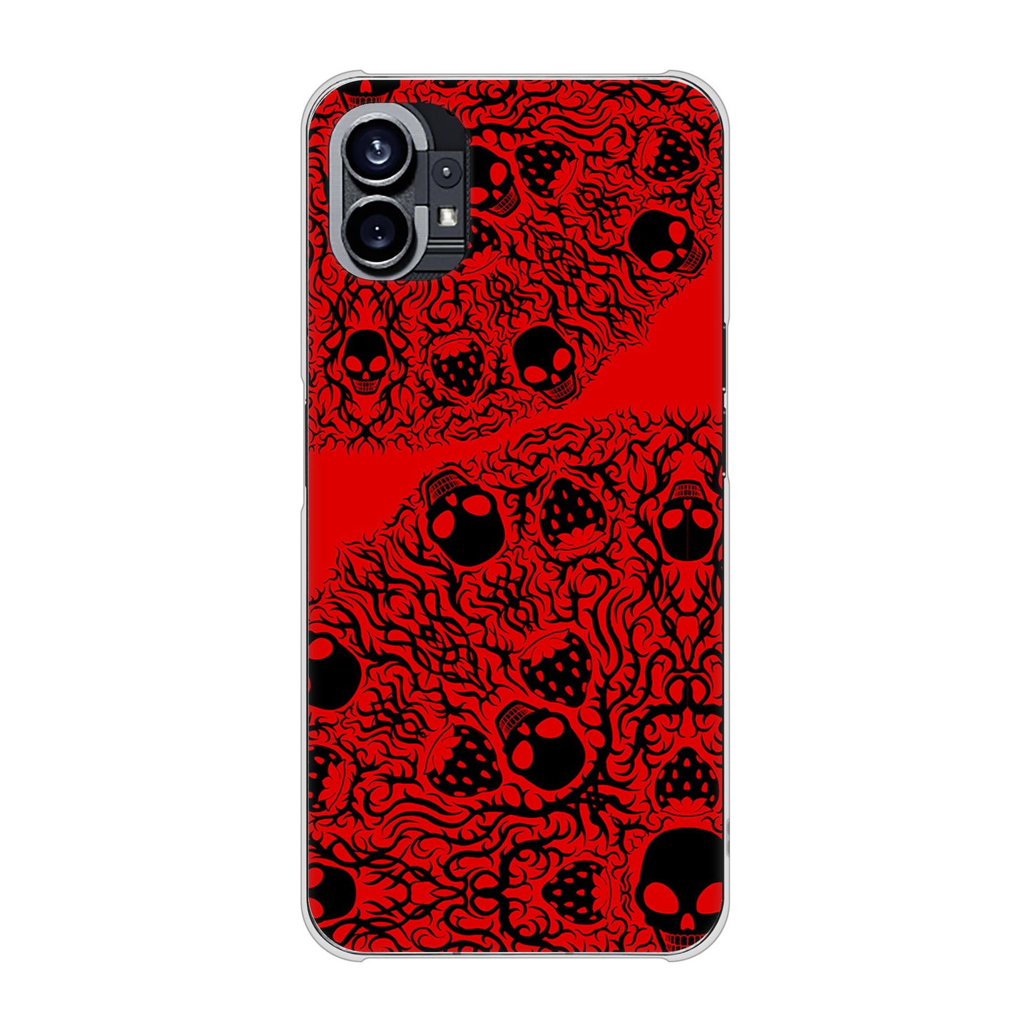Nothing Phone(1) 高画質仕上げ 背面印刷 ハードケース【AG835 苺骸骨曼荼羅（赤）】