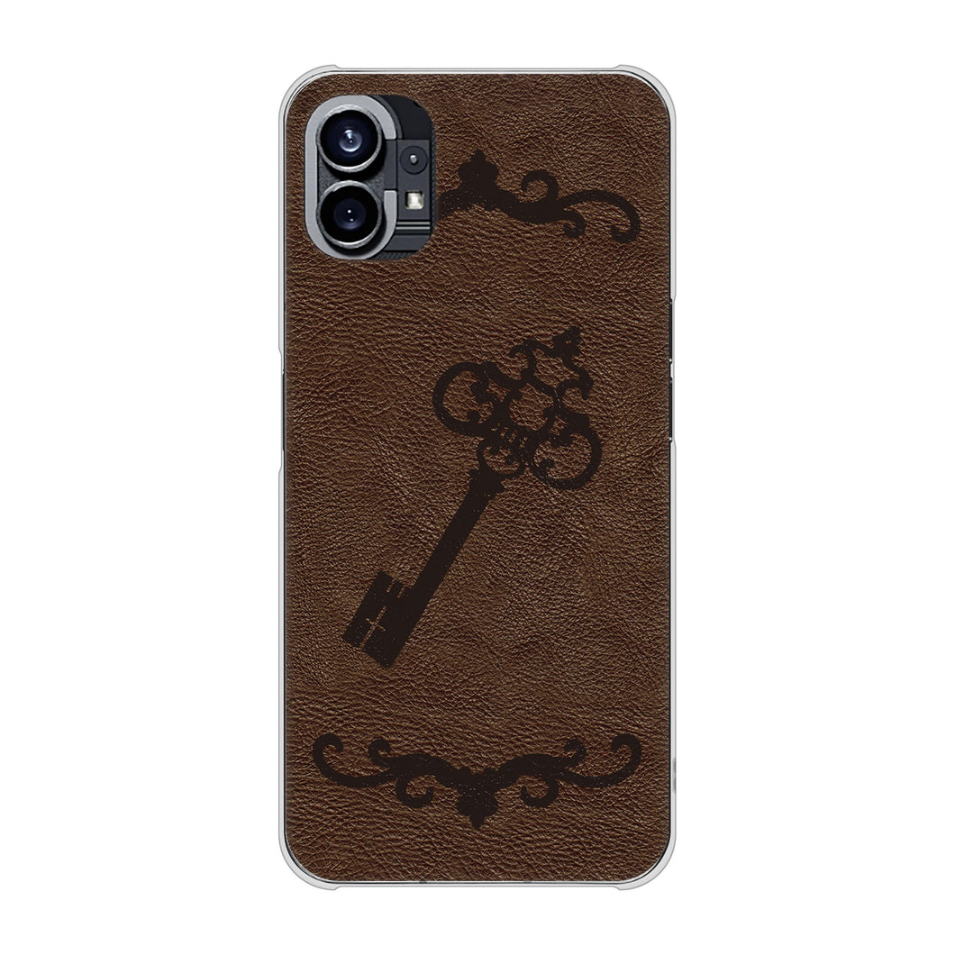 Nothing Phone(1) 高画質仕上げ 背面印刷 ハードケース【EK824 レザー風アンティークキー】
