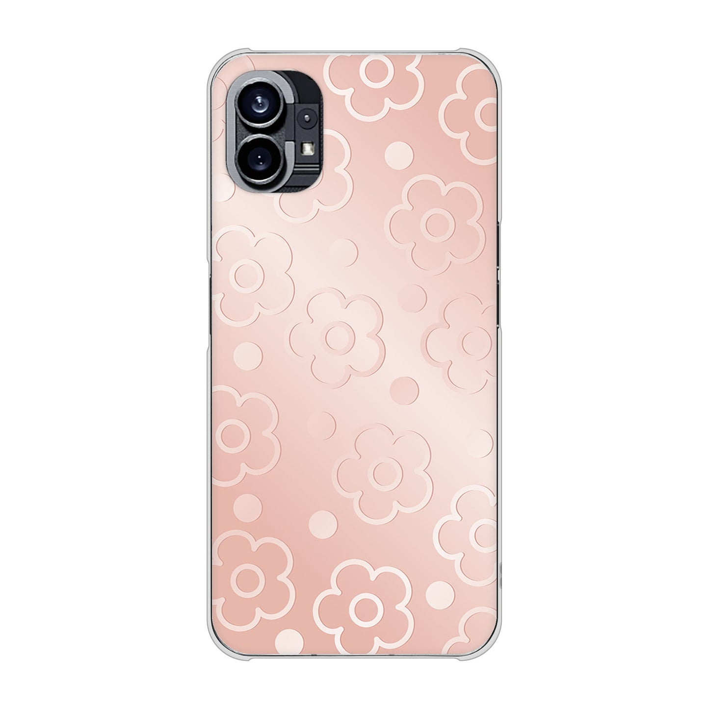 Nothing Phone(1) 高画質仕上げ 背面印刷 ハードケース【SC843 エンボス風デイジーシンプル（ローズピンク）】