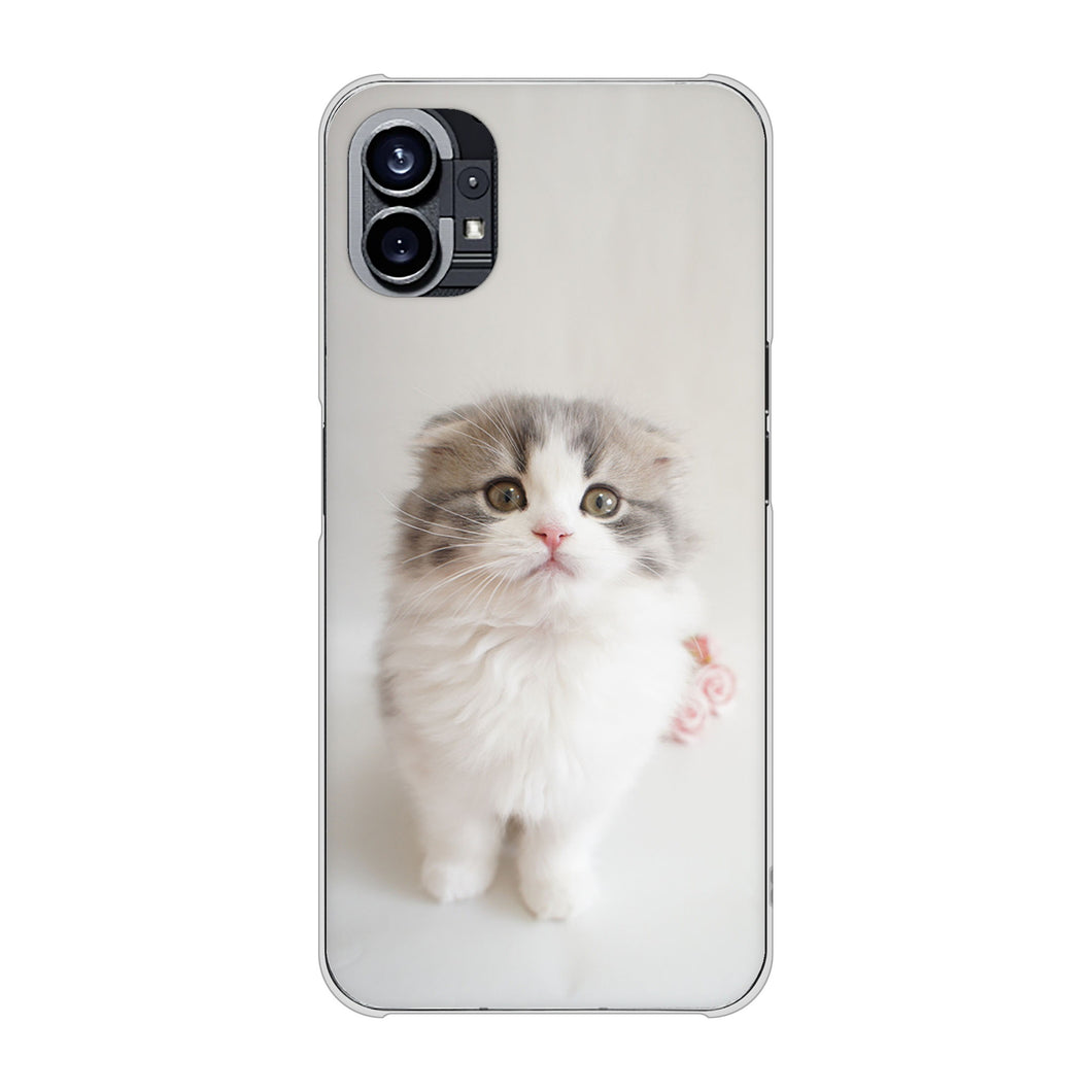 Nothing Phone(1) 高画質仕上げ 背面印刷 ハードケース【VA803 まっていますネコ】