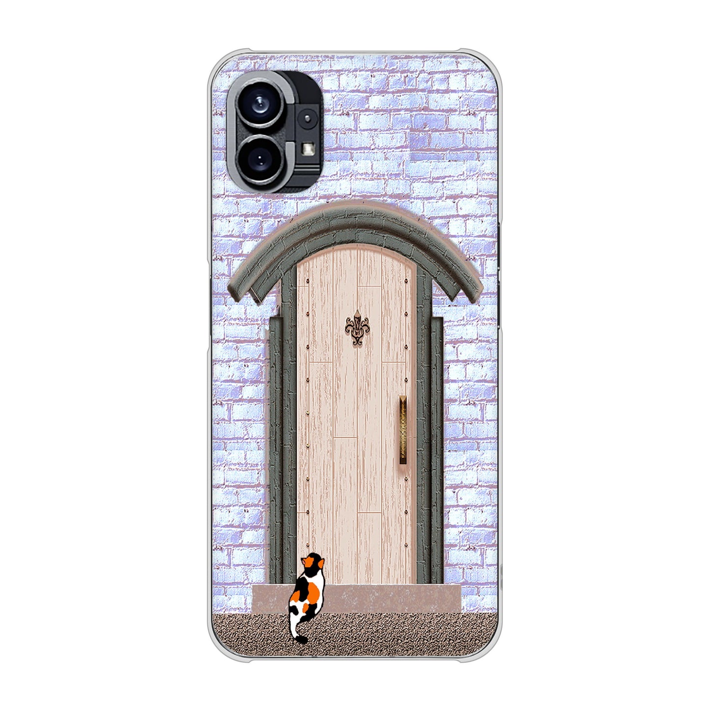 Nothing Phone(1) 高画質仕上げ 背面印刷 ハードケース【YA952 石ドア02 素材クリア】