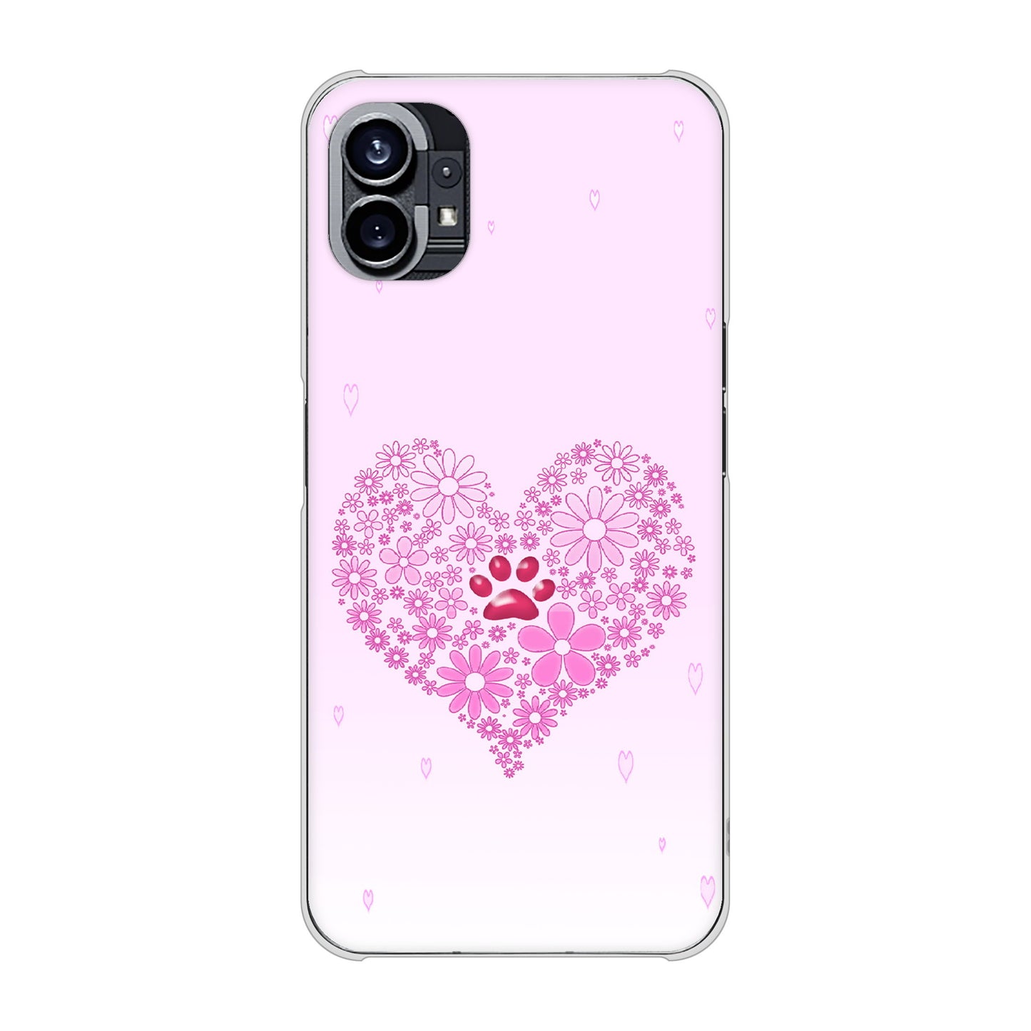 Nothing Phone(1) 高画質仕上げ 背面印刷 ハードケース【YA956 ハート03 素材クリア】