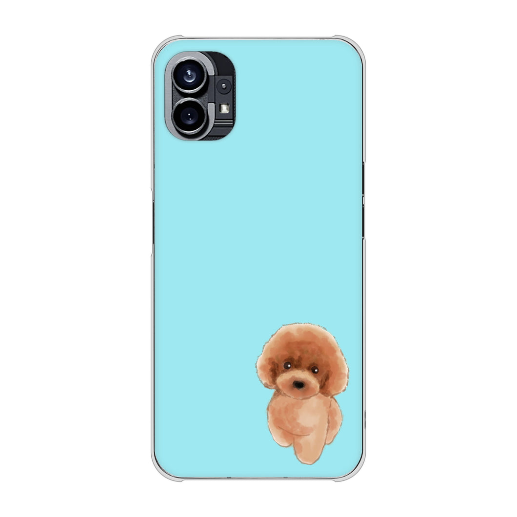 Nothing Phone(1) 高画質仕上げ 背面印刷 ハードケース【YJ050 トイプードルレッド（ブルー）】