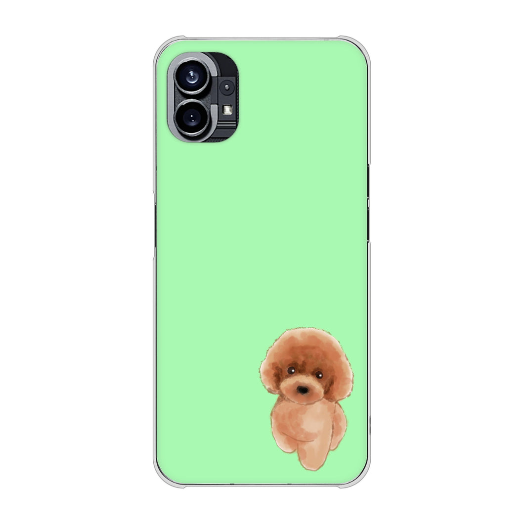 Nothing Phone(1) 高画質仕上げ 背面印刷 ハードケース【YJ052 トイプードルレッド（ グリーン）】