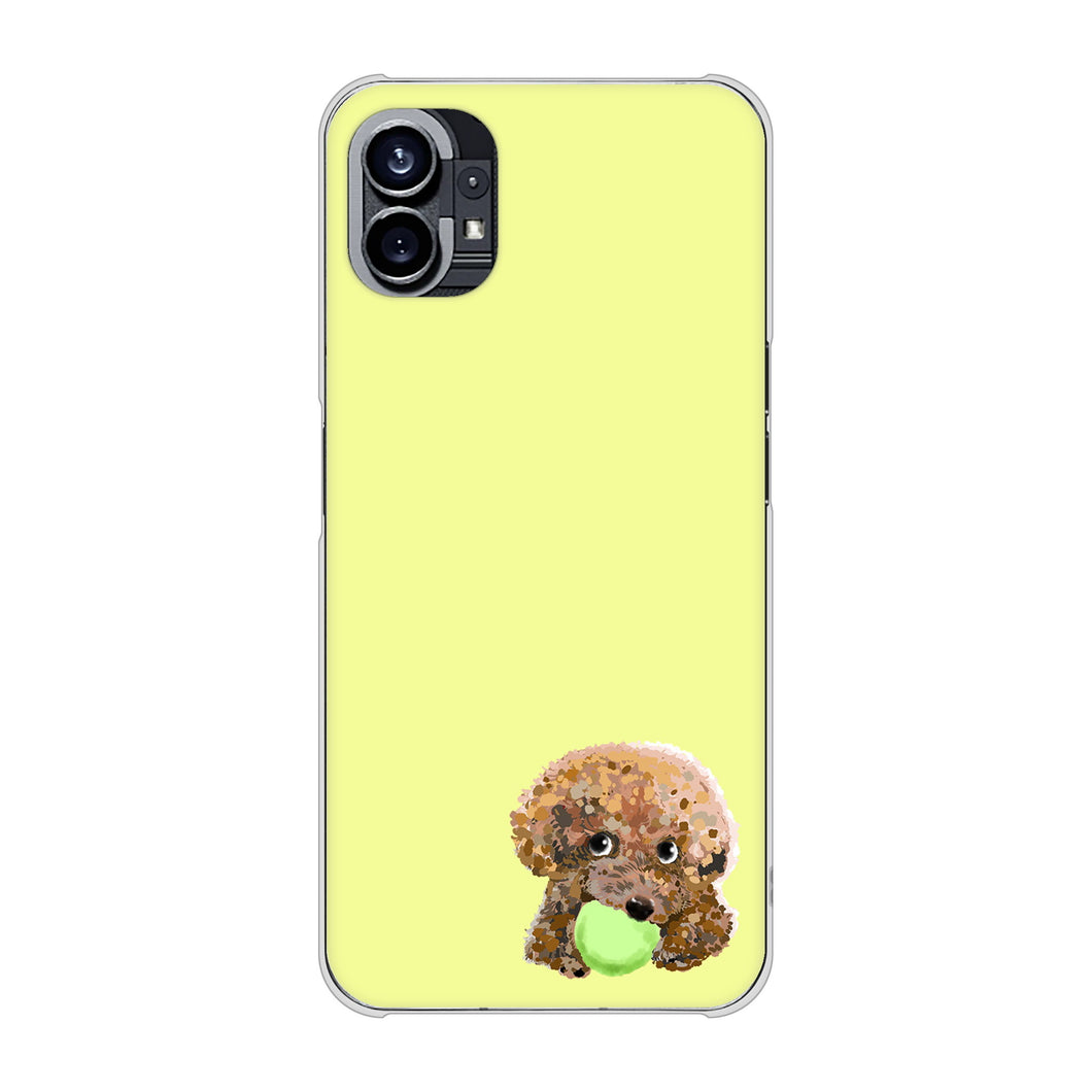 Nothing Phone(1) 高画質仕上げ 背面印刷 ハードケース【YJ056 トイプードル＆ボール（イエロー）】