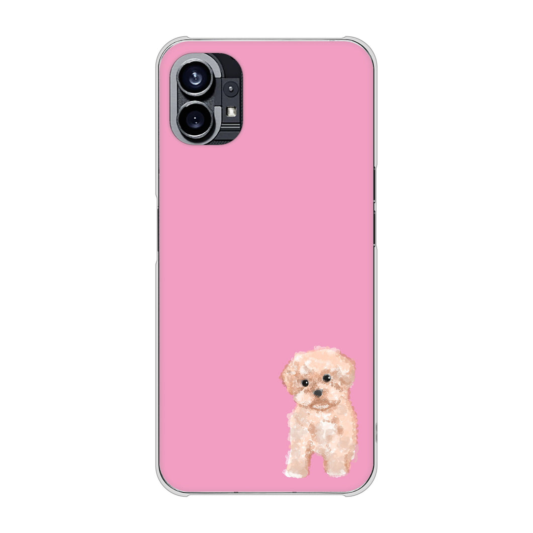 Nothing Phone(1) 高画質仕上げ 背面印刷 ハードケース【YJ061 トイプードルアプリコット（ピンク）】