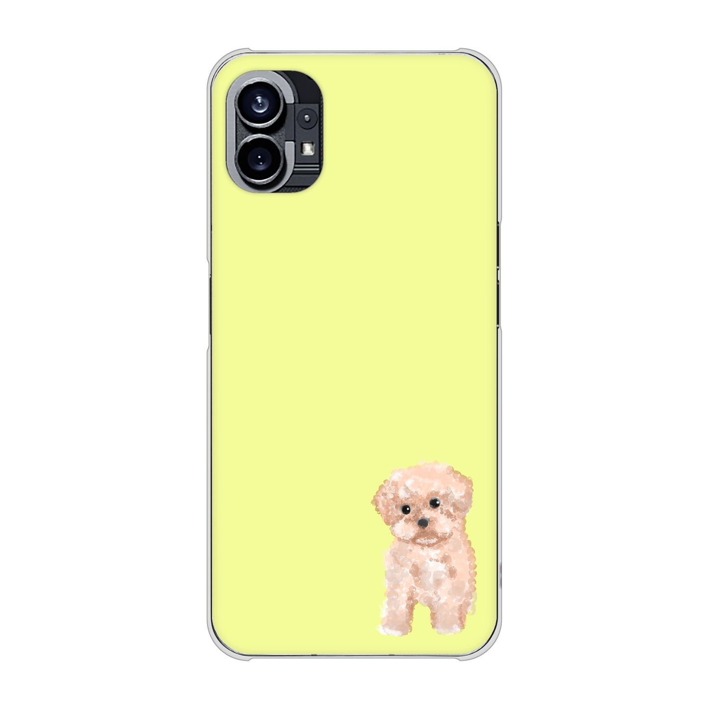 Nothing Phone(1) 高画質仕上げ 背面印刷 ハードケース【YJ064 トイプードルアプリコット（イエロー）】