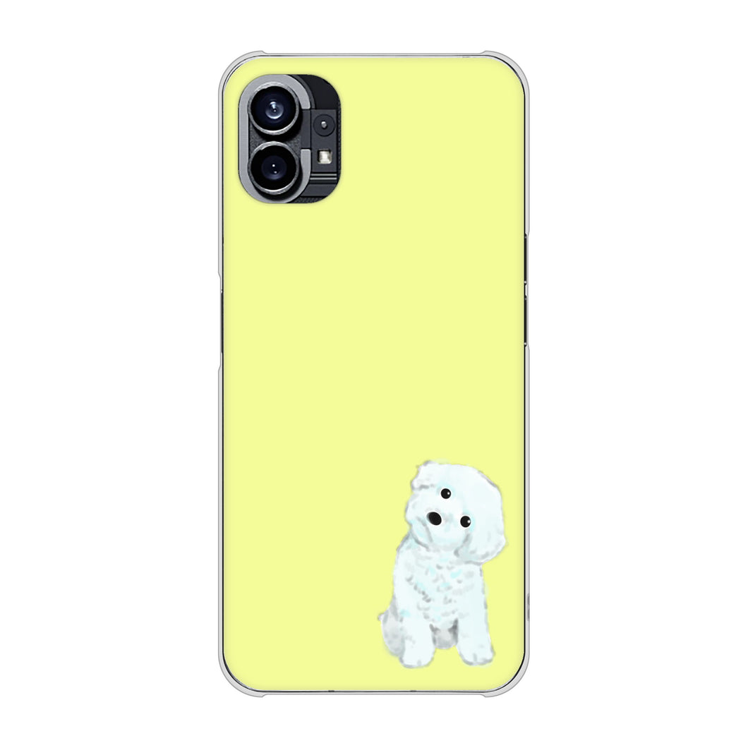 Nothing Phone(1) 高画質仕上げ 背面印刷 ハードケース【YJ072 トイプードルホワイト（イエロー）】