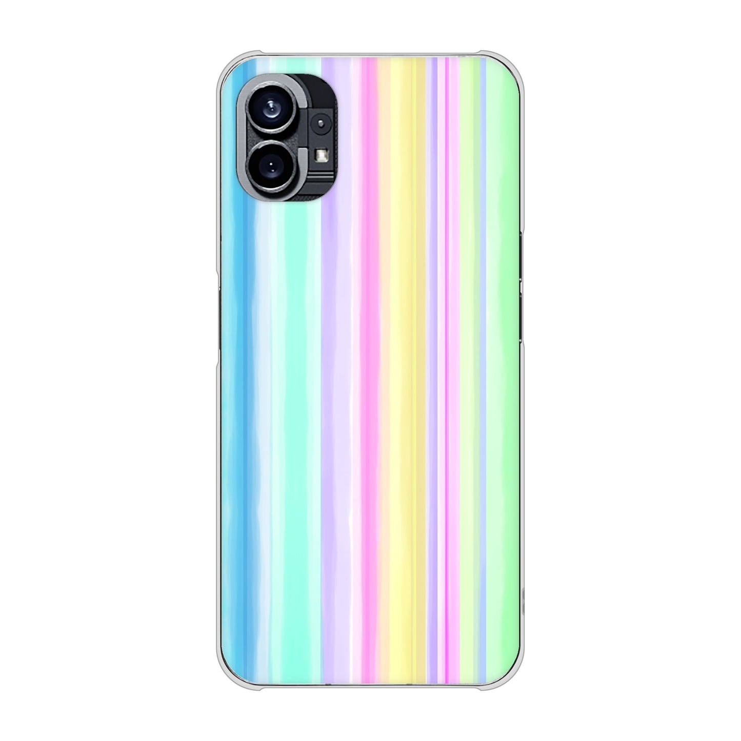 Nothing Phone(1) 高画質仕上げ 背面印刷 ハードケース【YJ313 ストライプ レインボー】
