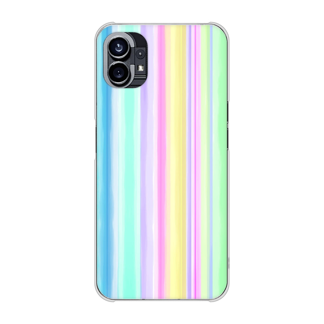 Nothing Phone(1) 高画質仕上げ 背面印刷 ハードケース【YJ313 ストライプ レインボー】