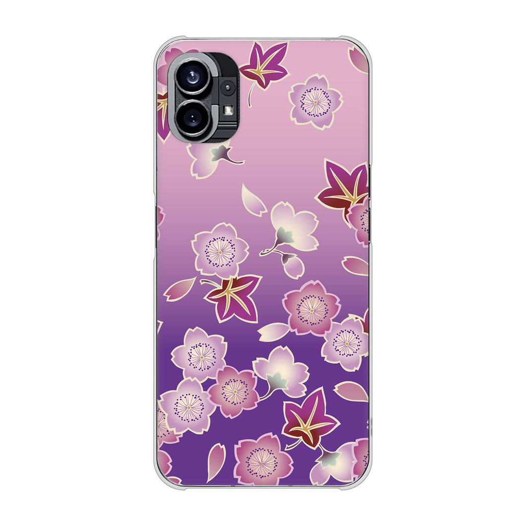 Nothing Phone(1) 高画質仕上げ 背面印刷 ハードケース【YJ324 和柄 桜 もみじ】