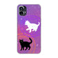 Nothing Phone(1) 高画質仕上げ 背面印刷 ハードケース【YJ328 魔法陣猫 キラキラ かわいい ピンク】