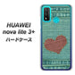 HUAWEI（ファーウェイ） nova lite 3プラス POT-LX2J 高画質仕上げ 背面印刷 ハードケース【1142 デニムとハート】