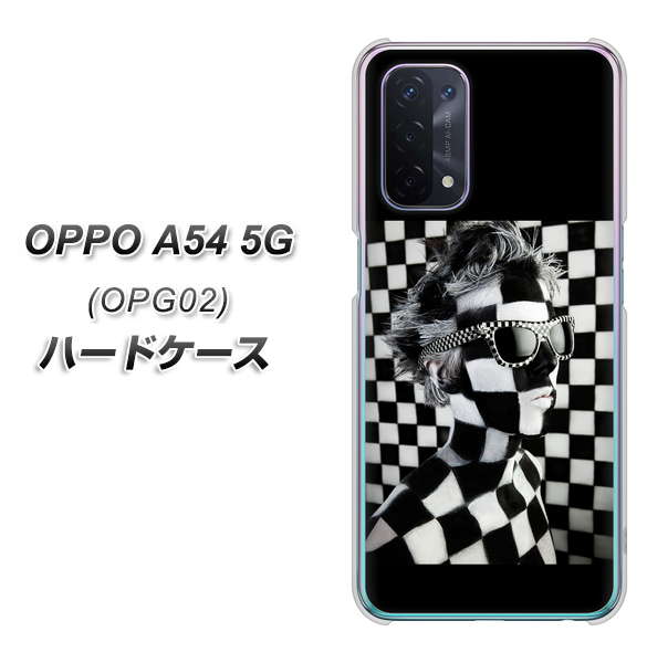 au オッポ A54 5G OPG02 高画質仕上げ 背面印刷 ハードケース【357 bk&wh】