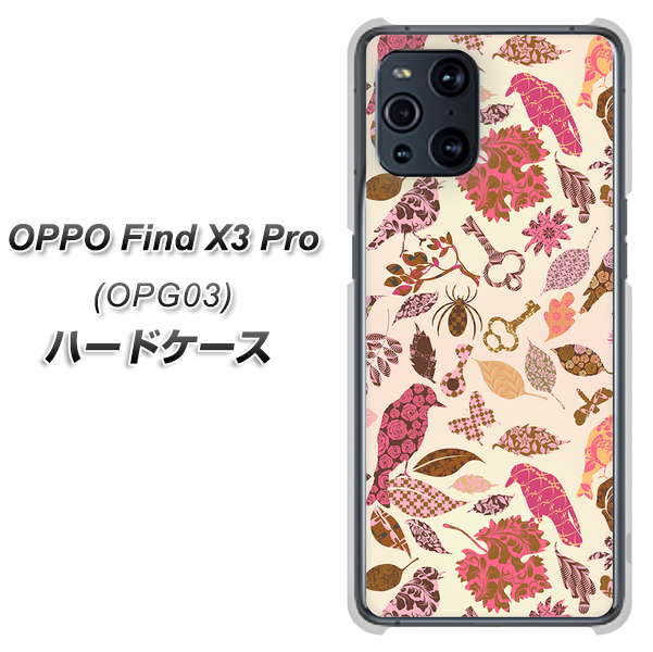 au オッポ Find X3 Pro OPG03 高画質仕上げ 背面印刷 ハードケース【640 おしゃれな小鳥】