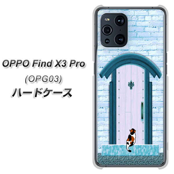 au オッポ Find X3 Pro OPG03 高画質仕上げ 背面印刷 ハードケース【YA953 石ドア03 素材クリア】