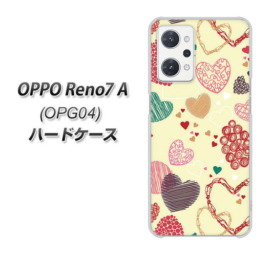 OPPO Reno7 A OPG04 au 高画質仕上げ 背面印刷 ハードケース【480 素朴なハート】