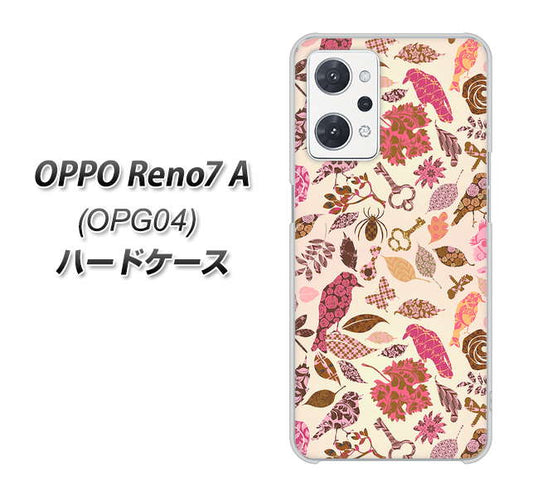 OPPO Reno7 A OPG04 au 高画質仕上げ 背面印刷 ハードケース【640 おしゃれな小鳥】