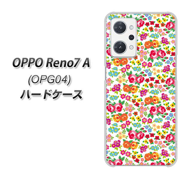 OPPO Reno7 A OPG04 au 高画質仕上げ 背面印刷 ハードケース【777 マイクロリバティプリントWH】