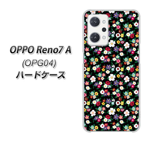OPPO Reno7 A OPG04 au 高画質仕上げ 背面印刷 ハードケース【778 マイクロリバティプリントBK】