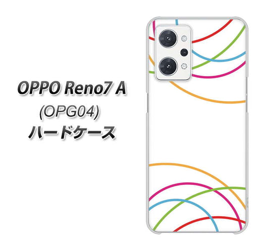 OPPO Reno7 A OPG04 au 高画質仕上げ 背面印刷 ハードケース【IB912 重なり合う曲線】