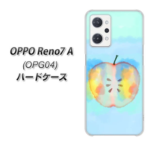 OPPO Reno7 A OPG04 au 高画質仕上げ 背面印刷 ハードケース【YJ181 りんご 水彩181】