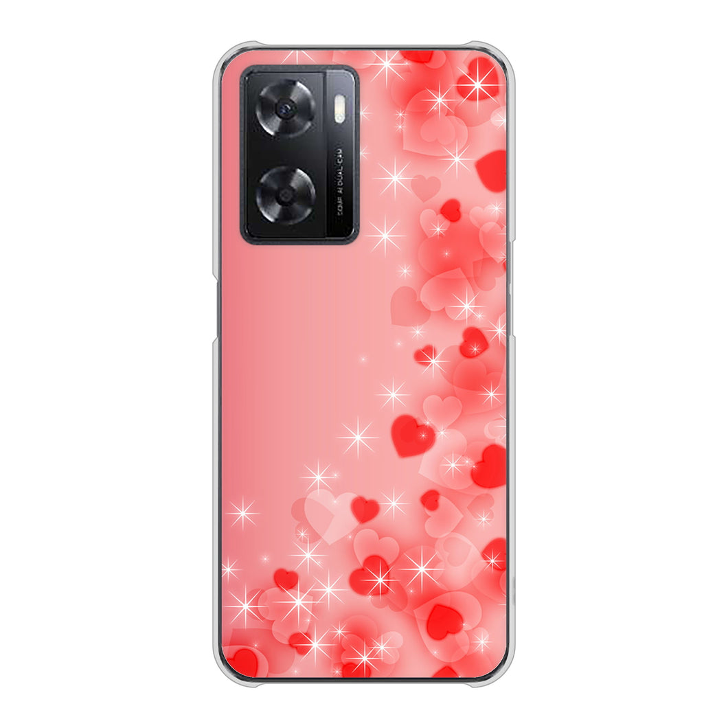 OPPO A77 高画質仕上げ 背面印刷 ハードケース【003 ハート色の夢】