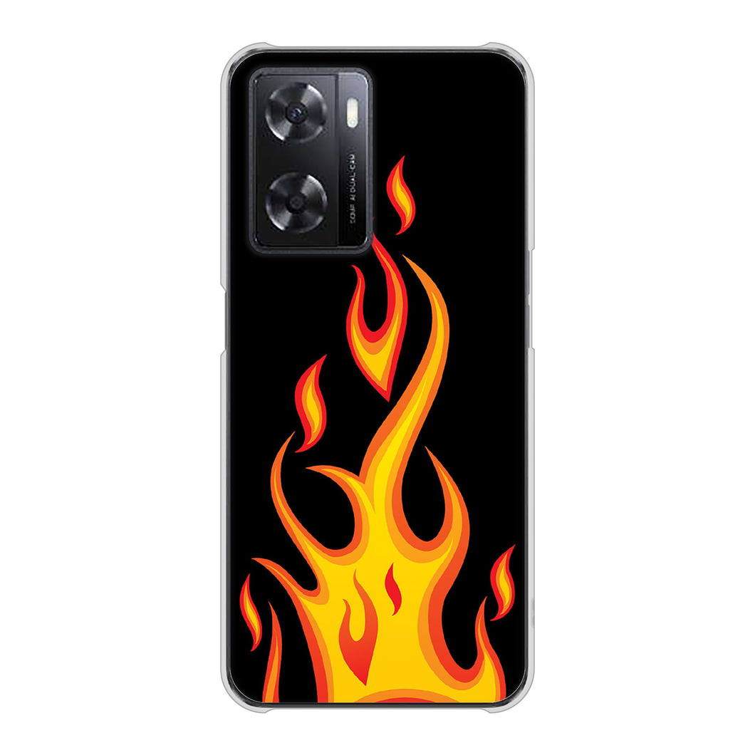 OPPO A77 高画質仕上げ 背面印刷 ハードケース【010 ファイヤー】