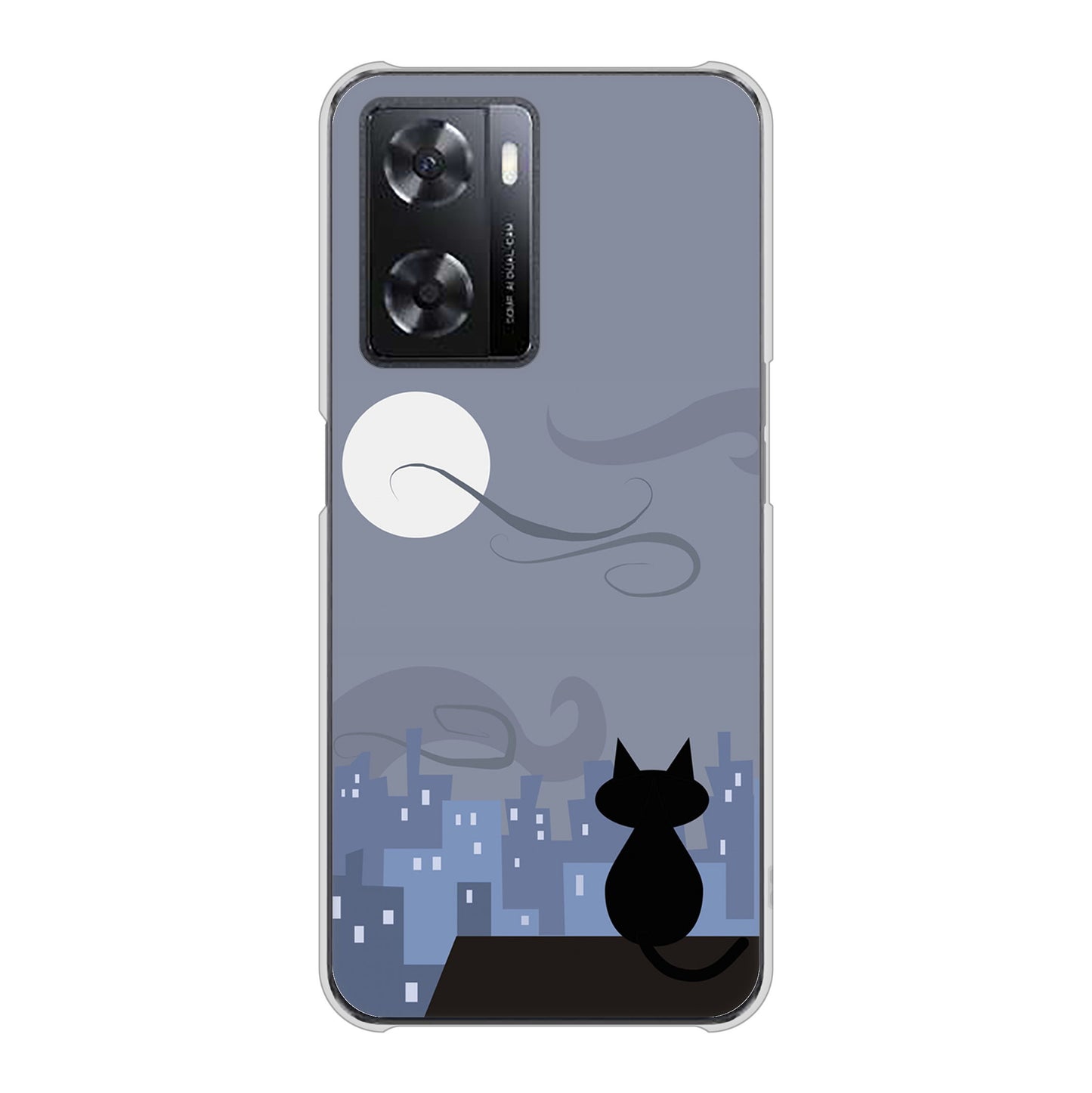 OPPO A77 高画質仕上げ 背面印刷 ハードケース【012 屋根の上のねこ】