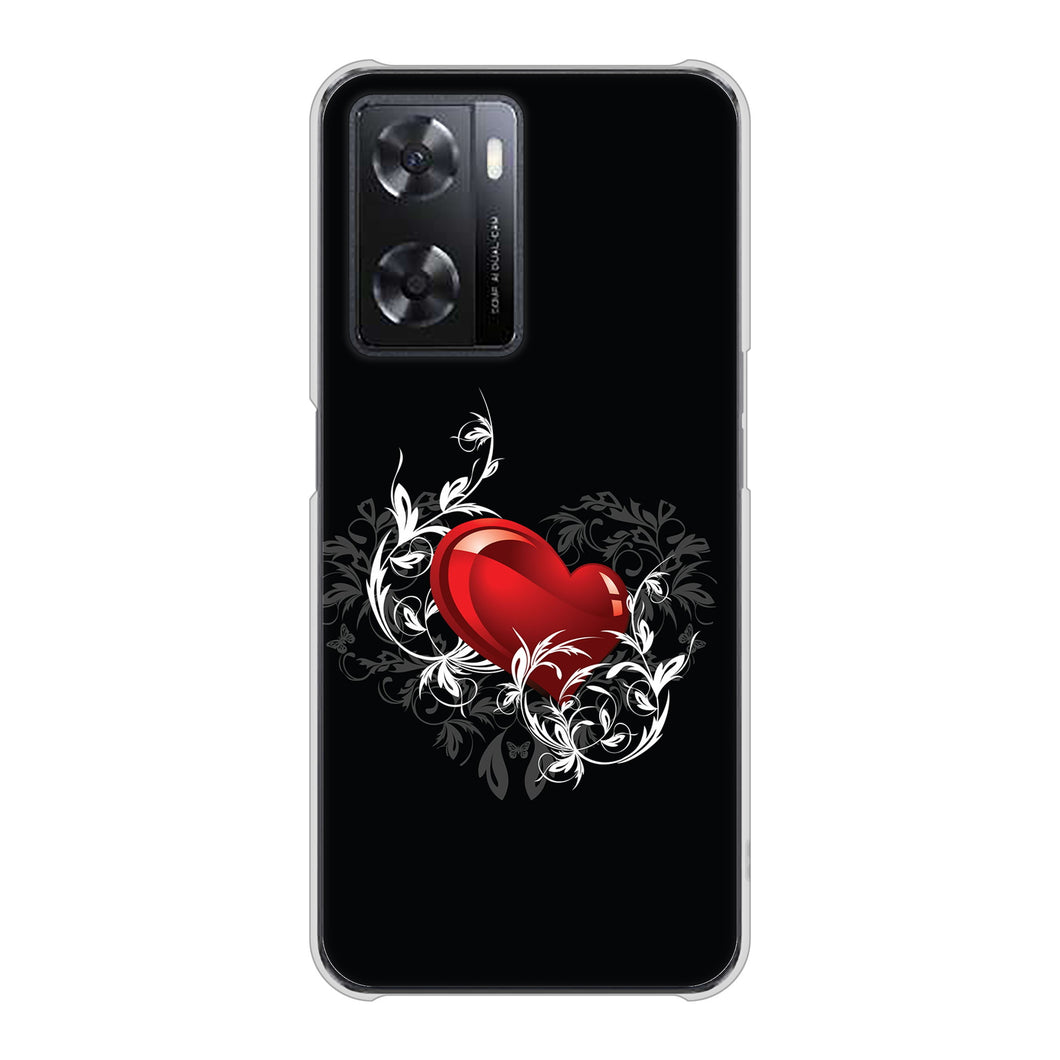 OPPO A77 高画質仕上げ 背面印刷 ハードケース【032 クリスタルハート】