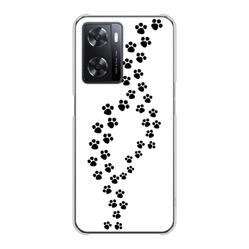 OPPO A77 高画質仕上げ 背面印刷 ハードケース【066 あしあと】