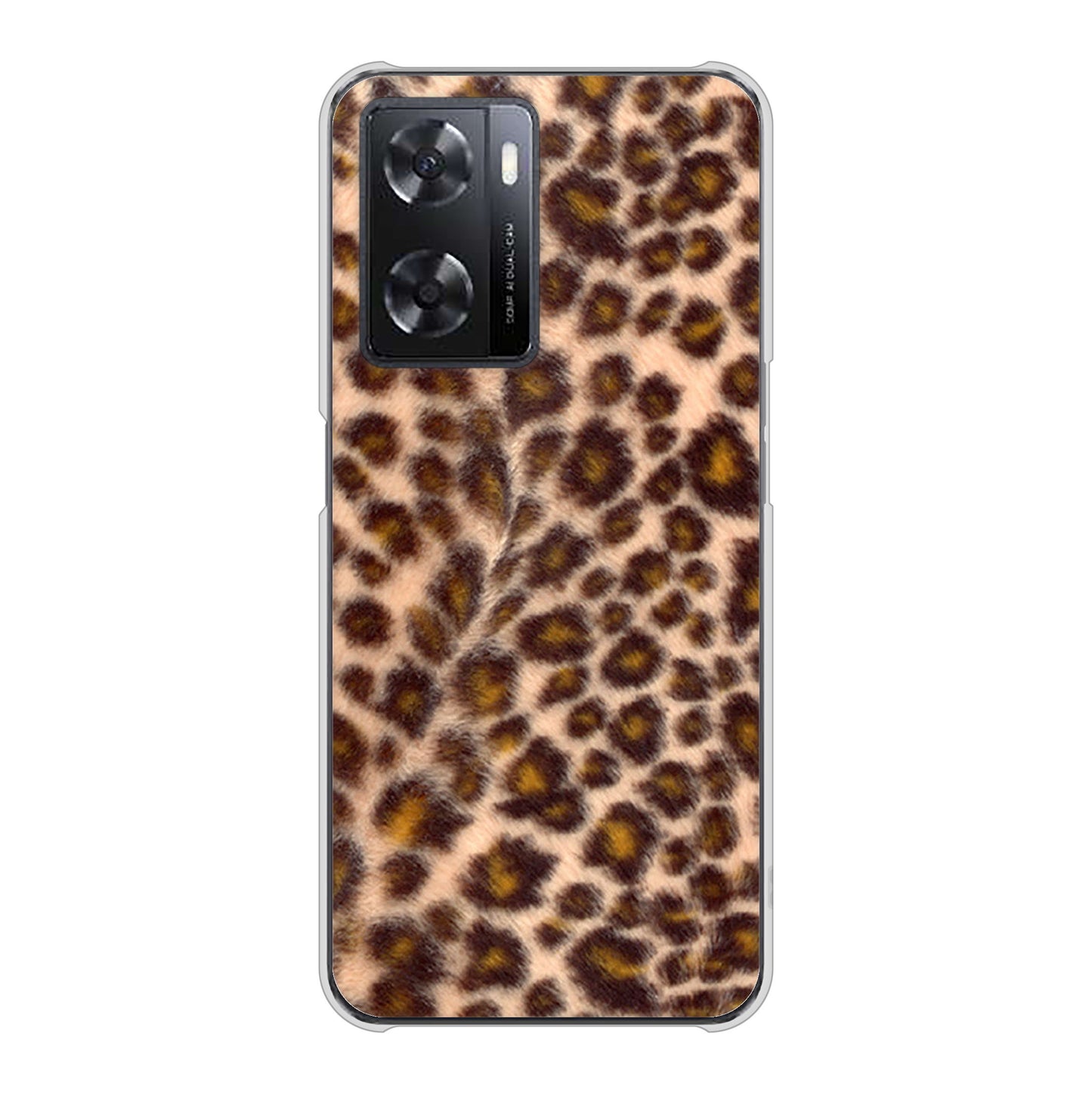 OPPO A77 高画質仕上げ 背面印刷 ハードケース【068 ヒョウ（茶）】