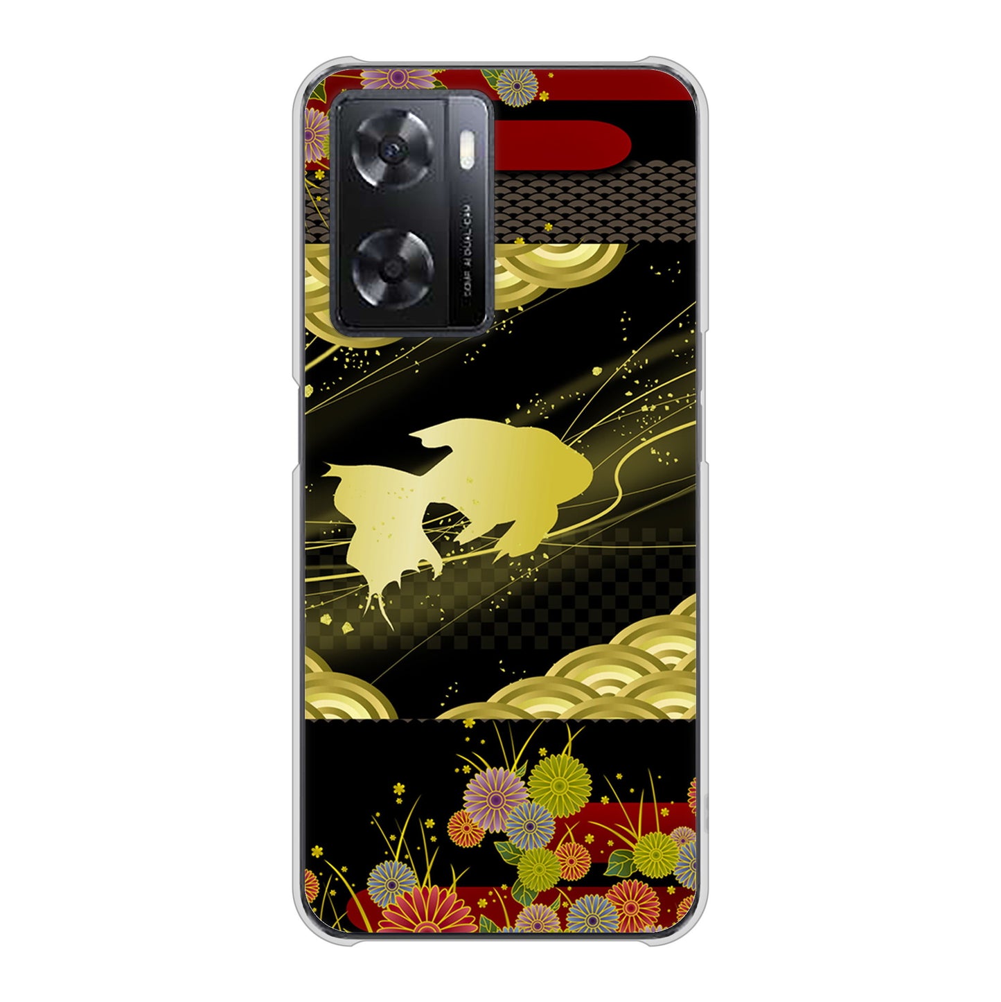 OPPO A77 高画質仕上げ 背面印刷 ハードケース【174 天の川の金魚】